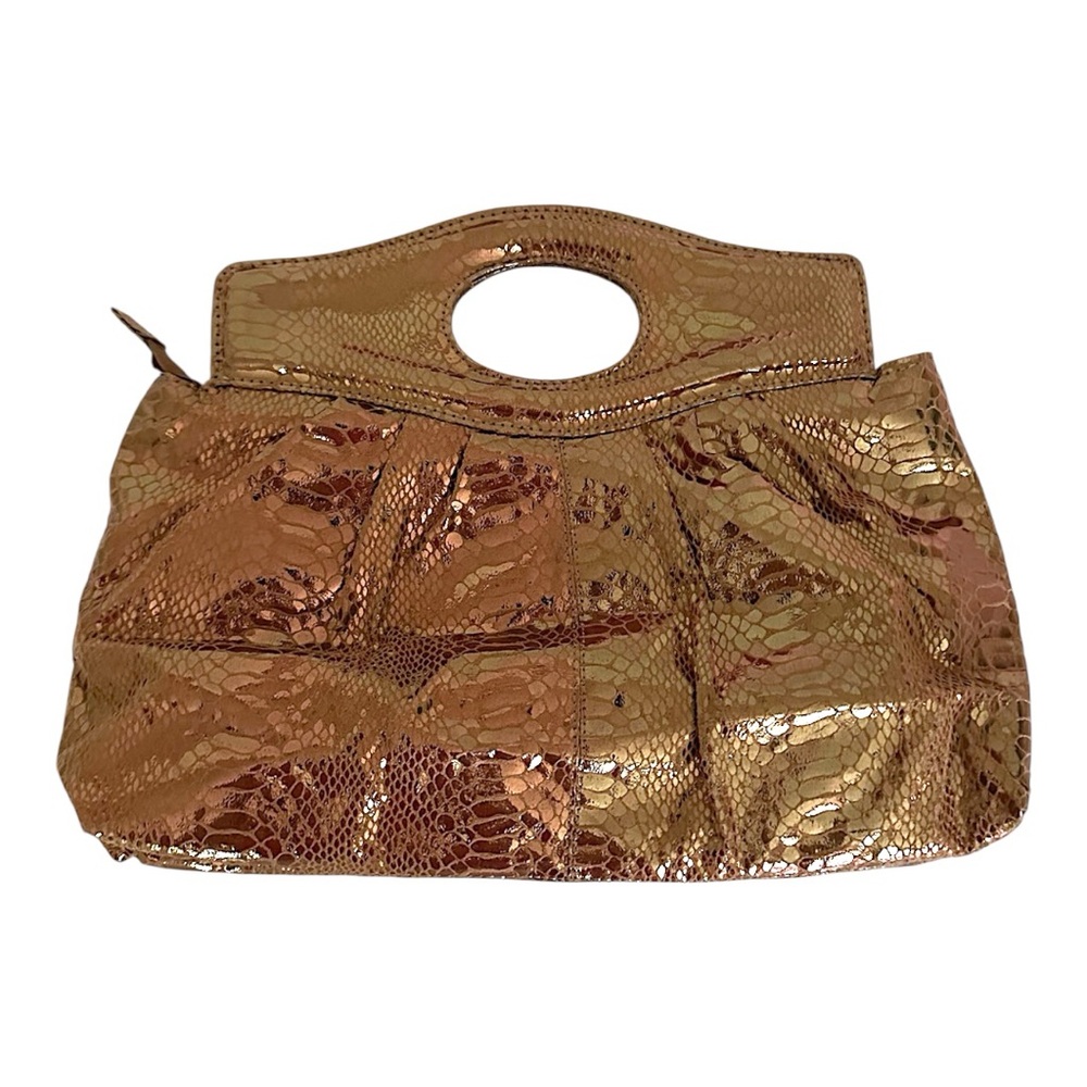 Kristine Accessories Metallic Snake Print Clutch Handbag Y2K McBling
